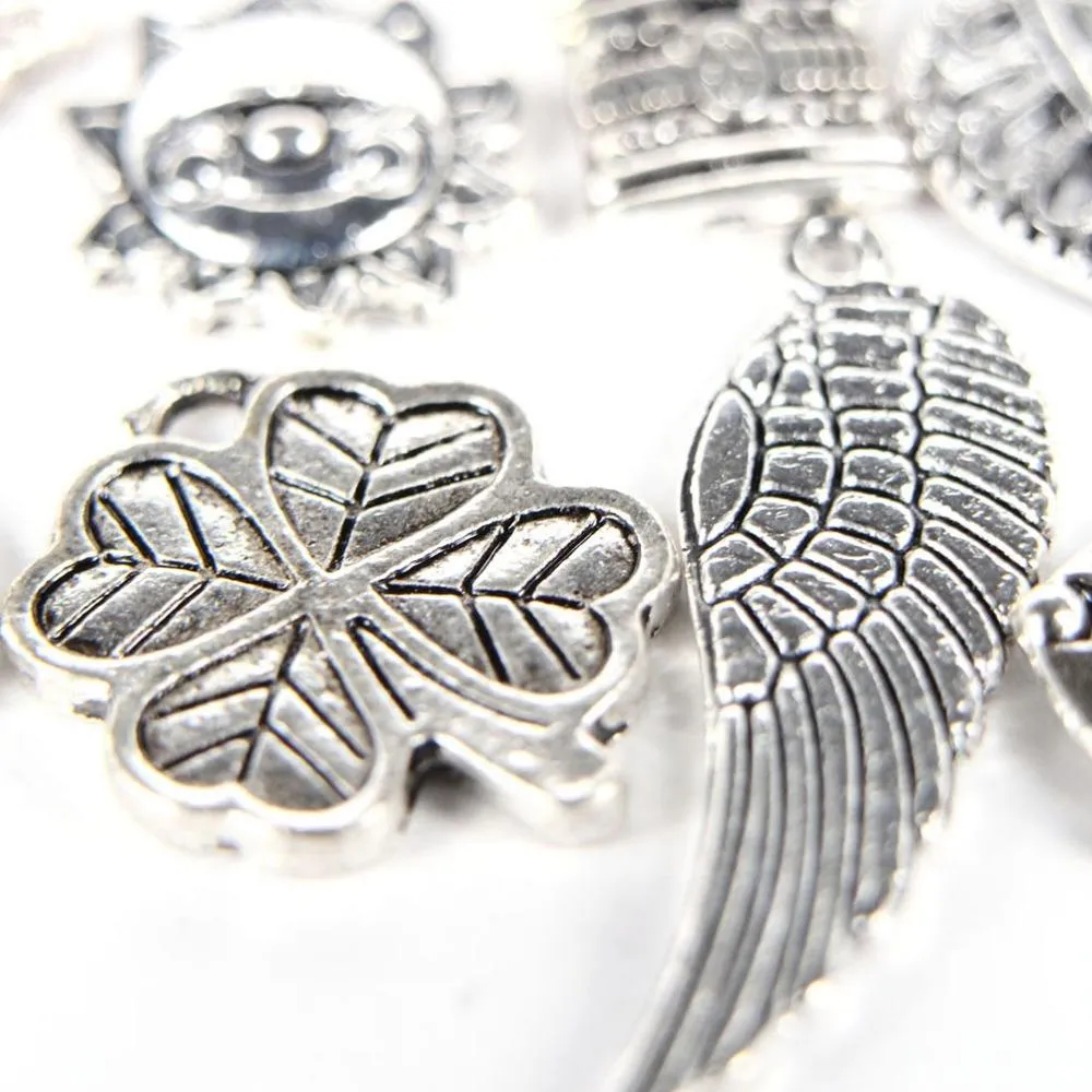 100Pcs Mixed Antique European Bracelet Charms Diy Fashion Jewelry