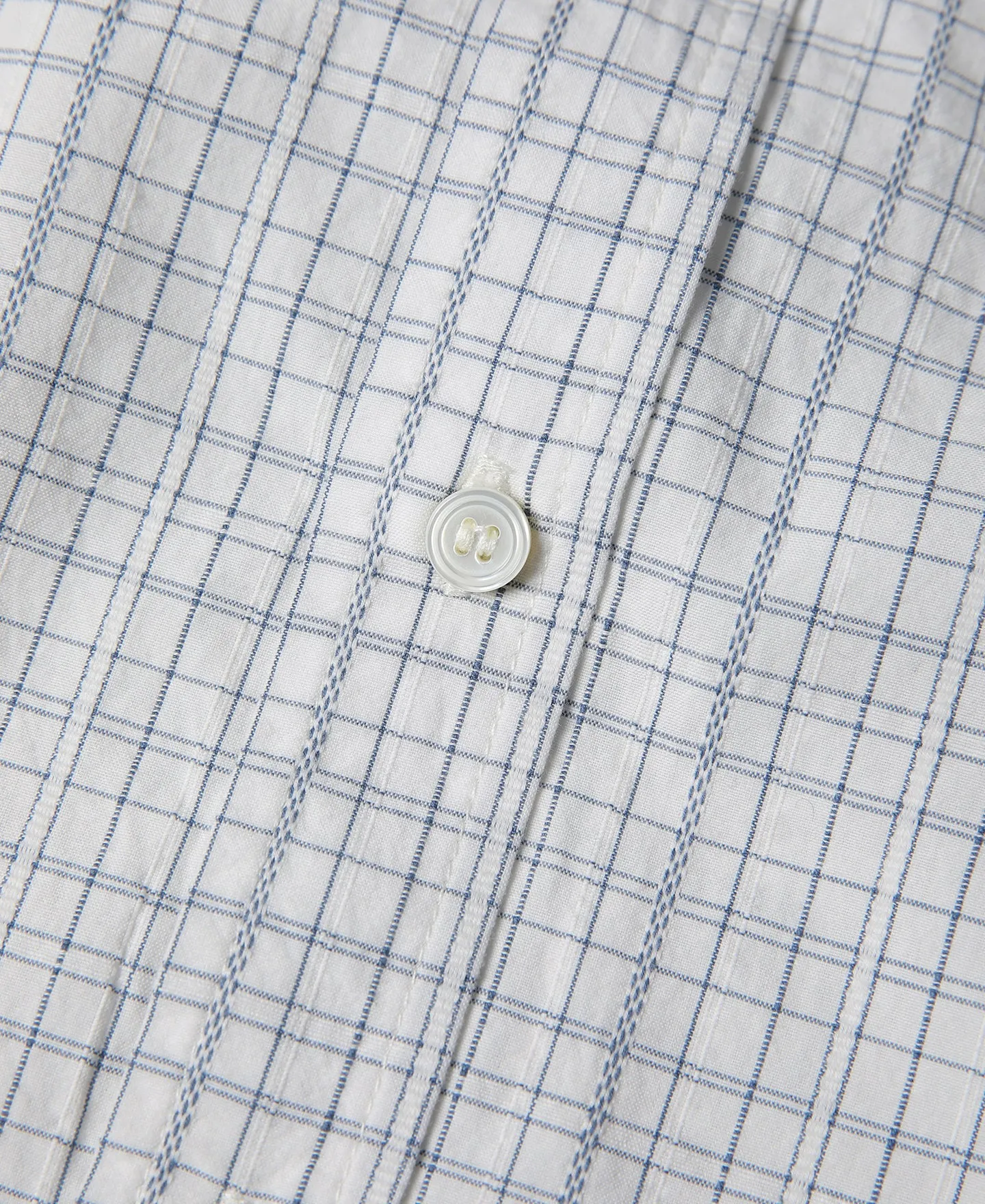 1930s Dobby Grid Check Spearpoint Collar Dress Shirt