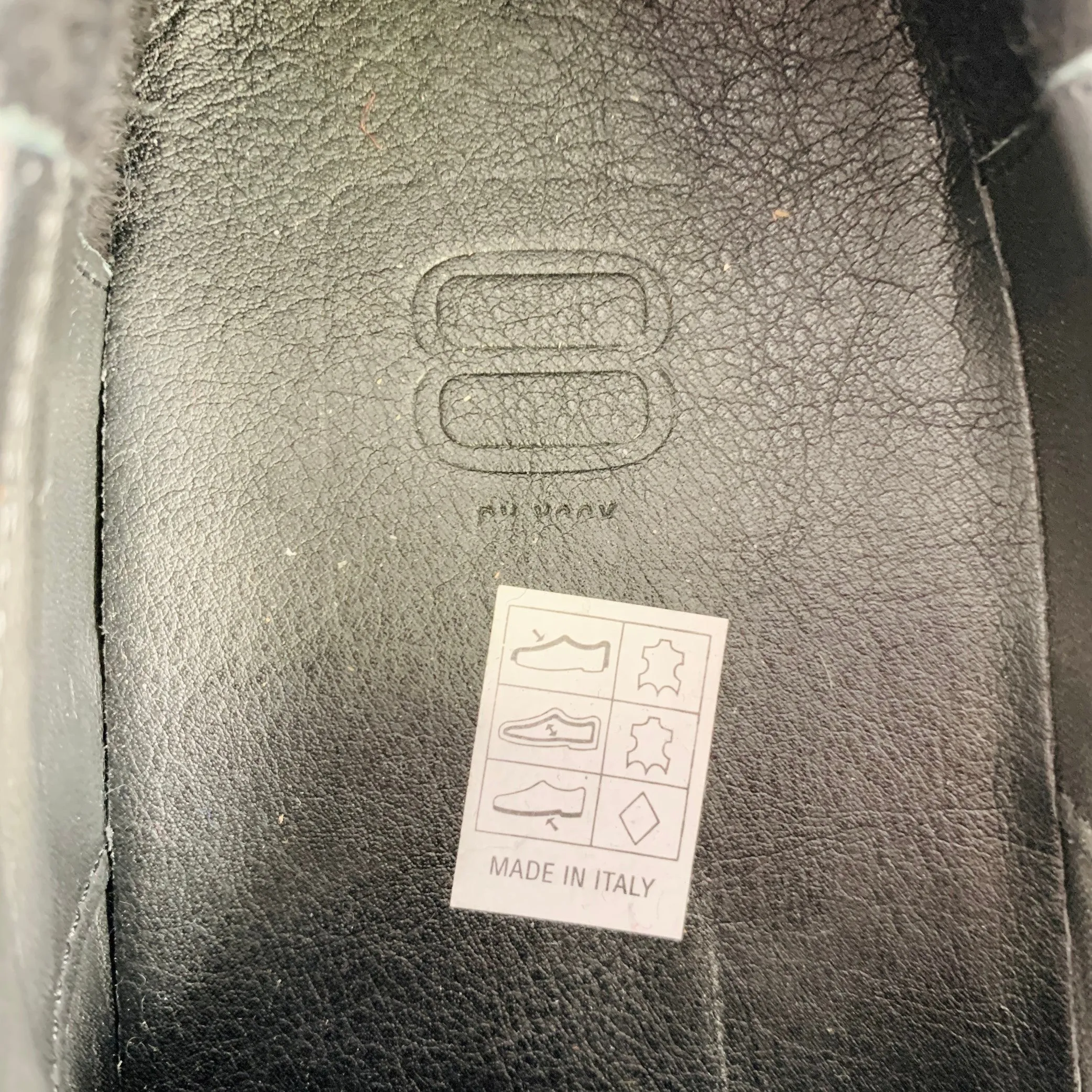 8 BY YOOX Size 10 Black Leather Buckle Chunky Sole Loafers