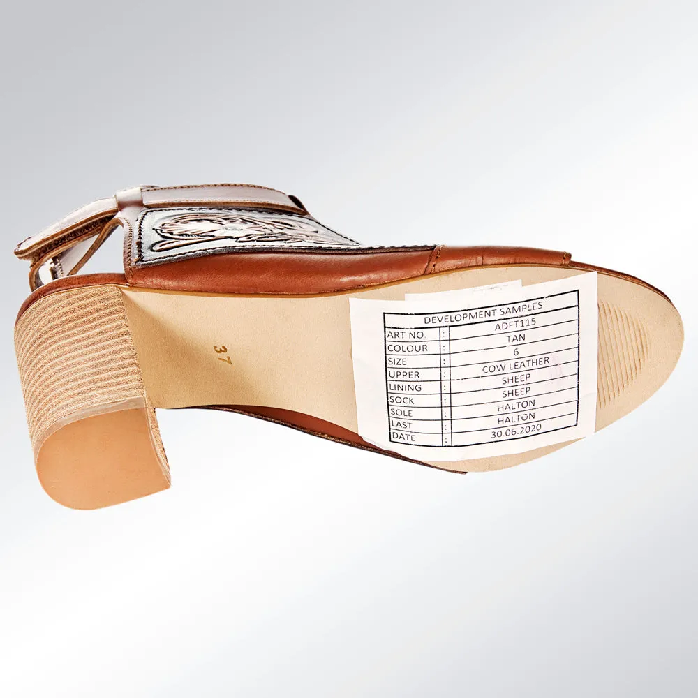 American Darling ADFT115 Hand tooled carved genuine leather sandal footwear flip flop