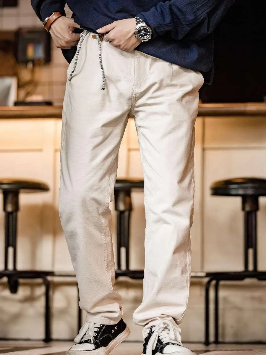 American Retro Off-White Casual Pants