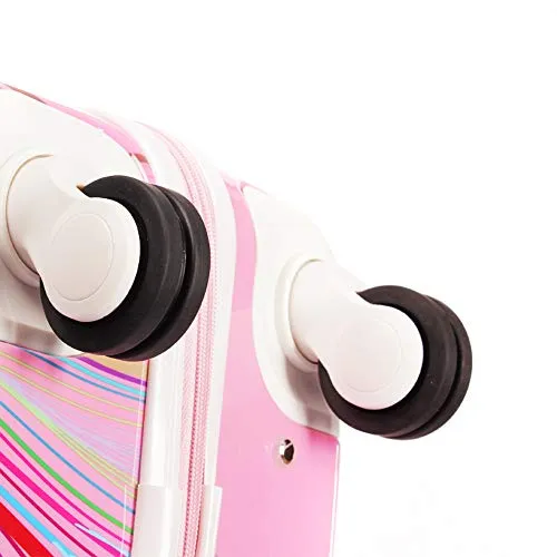 AO WEI LA OW Tourist Luggage Carry on Luggage with Spinner Wheels Rolling Suitcase for Women and Girls, Ascending Gardens Flowers (Pink ,20 Inch)