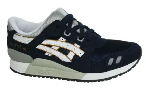 Asics Gel-Lyte III Lace Up Navy Synthetic Kids Junior Trainers C5A4N 5001 B55C