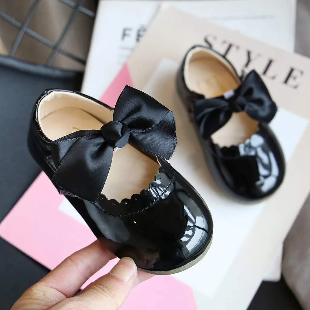 Baby Flower Girl Dress Shoes Patent Bow Mary Jane Ballet Flats Wedding Party School Shoes Toddler Church Shoes