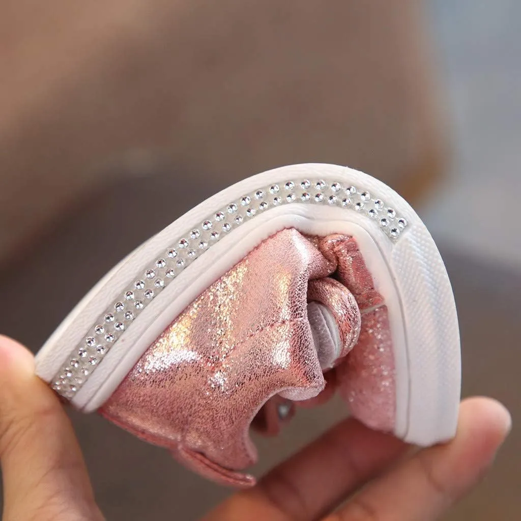 Baby Shoes Run Shoes Boys Bowknot Children Sport Crystal Baby Girls Sequins Bling Baby Shoes Cute