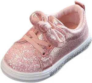 Baby Shoes Run Shoes Boys Bowknot Children Sport Crystal Baby Girls Sequins Bling Baby Shoes Cute