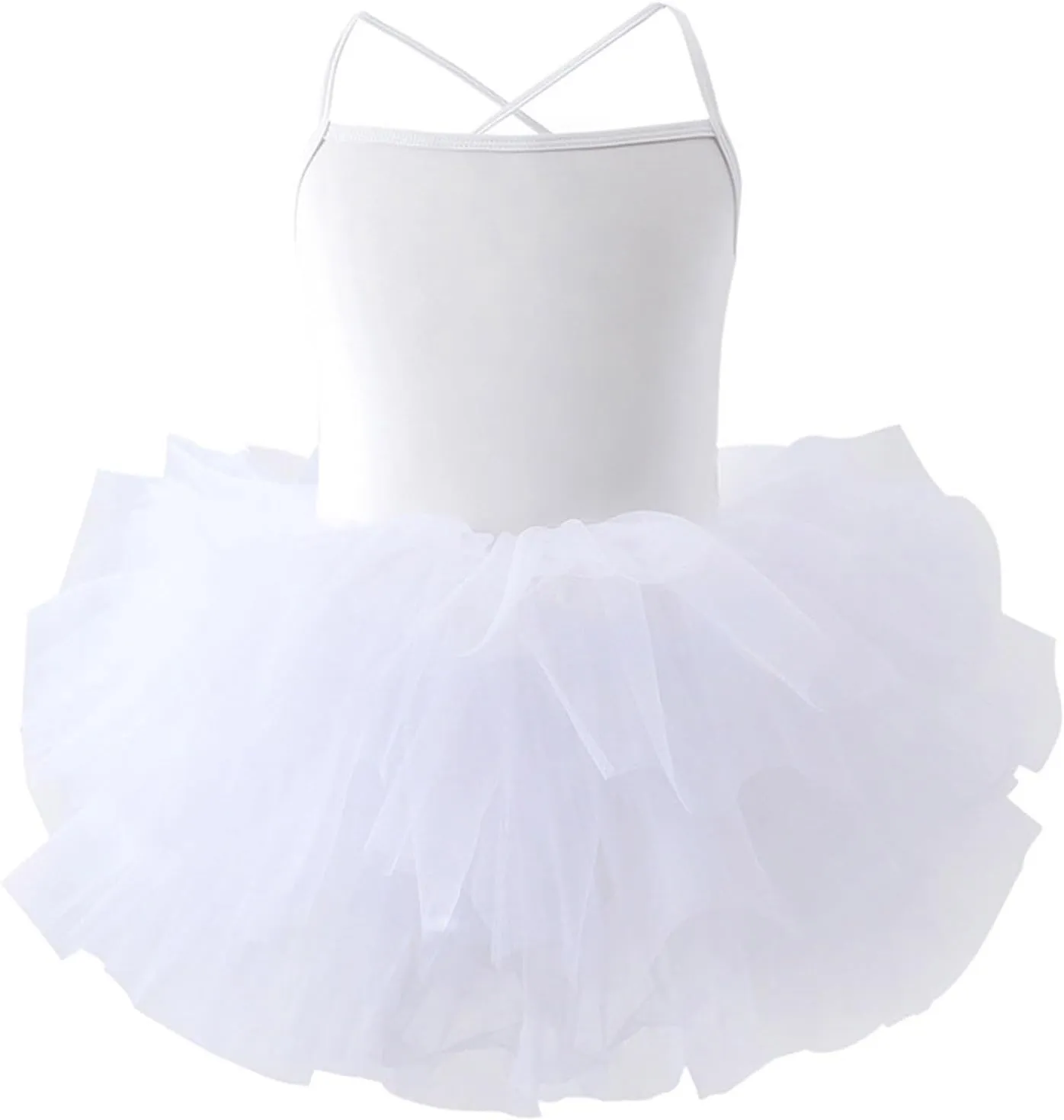 Ballet Leotards Tutu Dress for Toddler Girls Ballerina Spaghetti Straps Sleeveless Camisole Dresses Shiny Dance Outfit