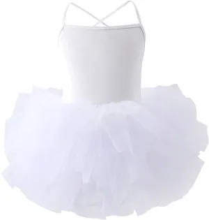 Ballet Leotards Tutu Dress for Toddler Girls Ballerina Spaghetti Straps Sleeveless Camisole Dresses Shiny Dance Outfit
