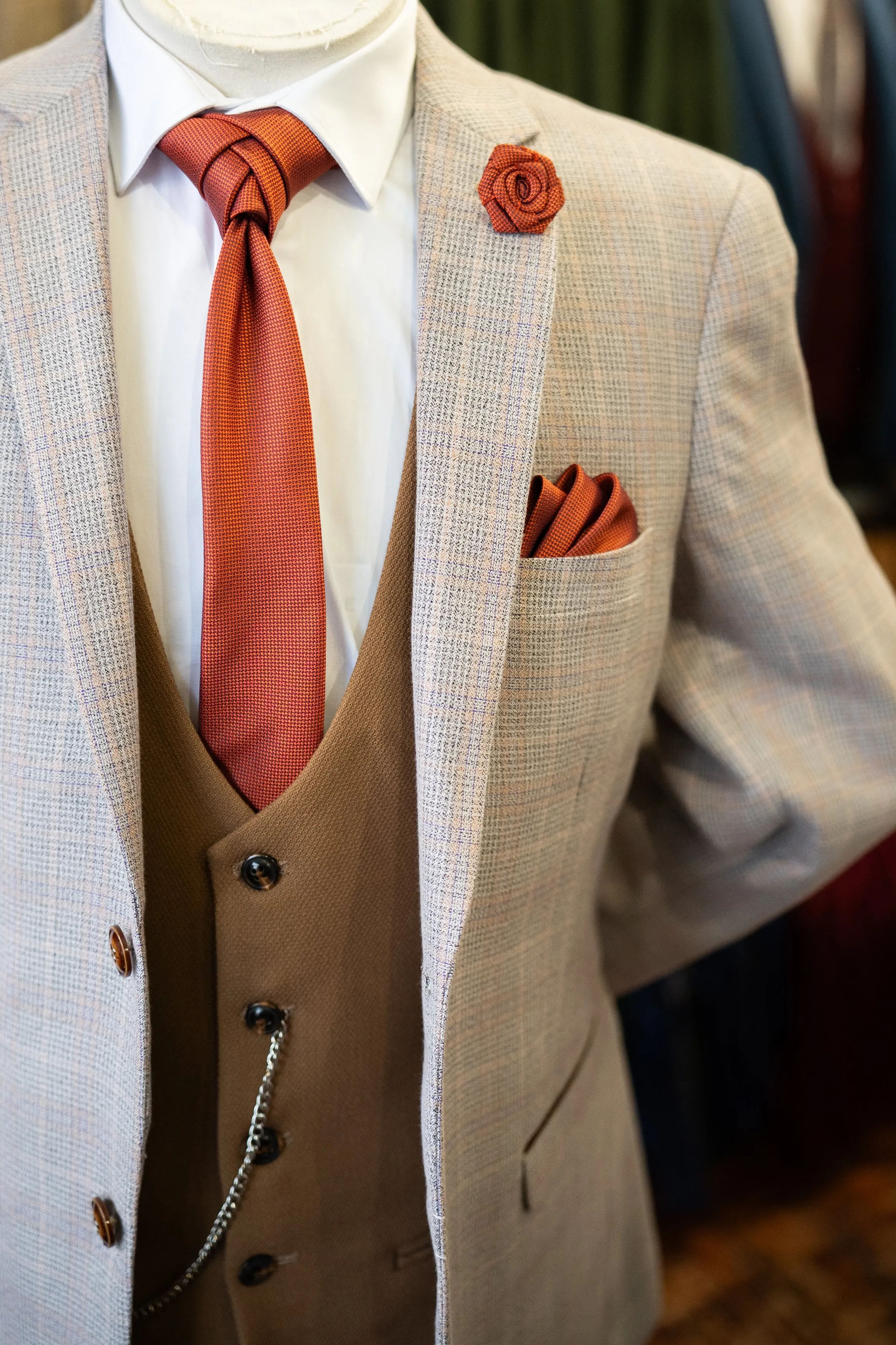 Beige and Oak Formal Look