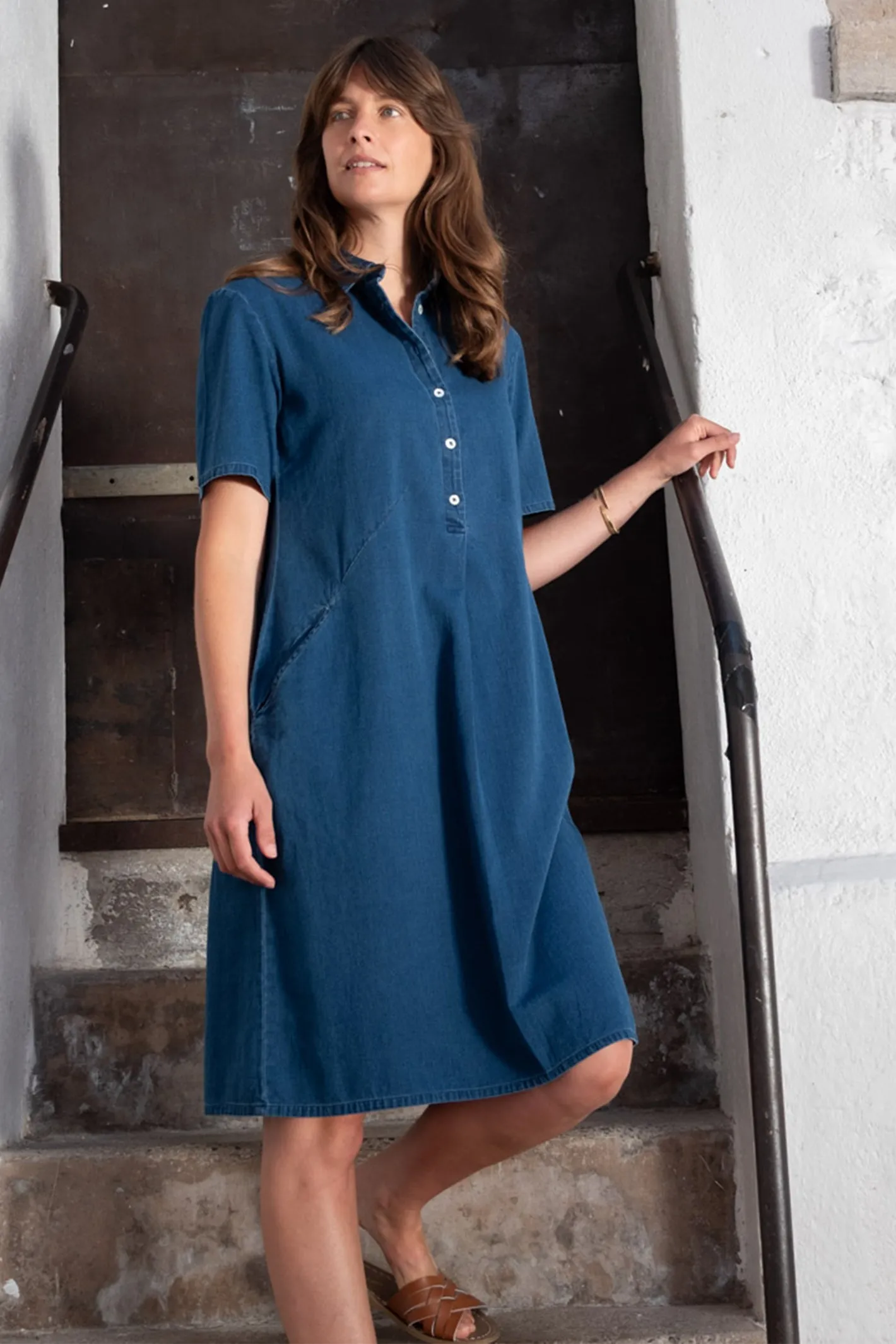 Bibico Alexa Shirt Dress Denim Blue