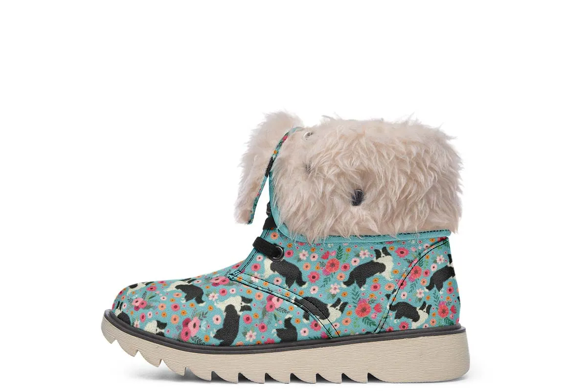 Border Collie Flower Polar Vibe Boots