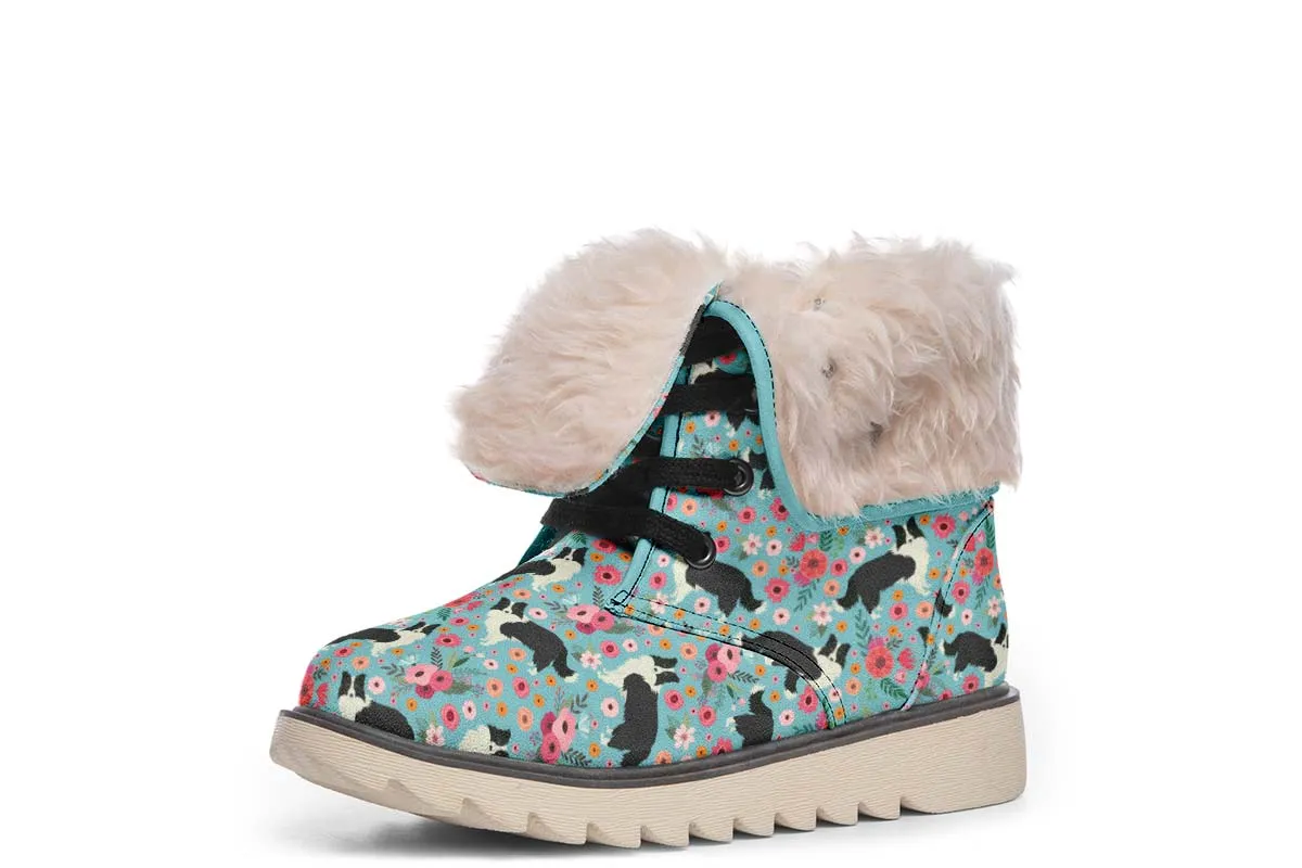 Border Collie Flower Polar Vibe Boots