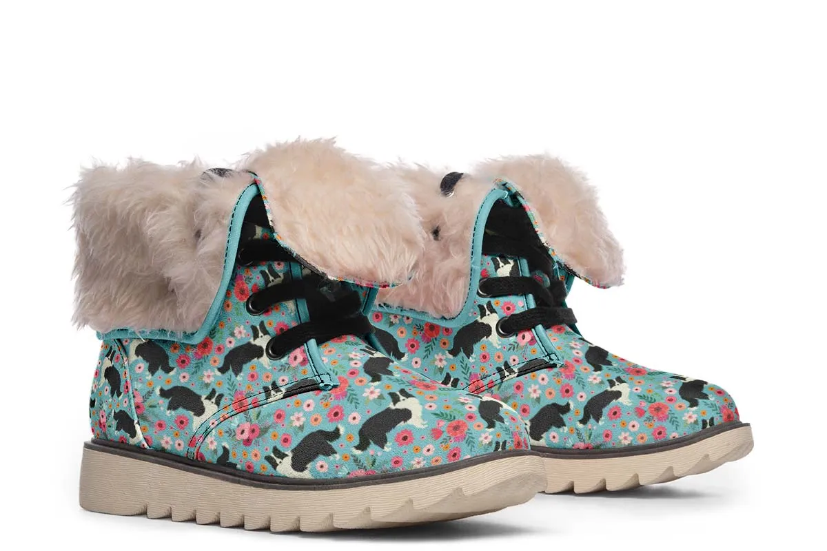 Border Collie Flower Polar Vibe Boots