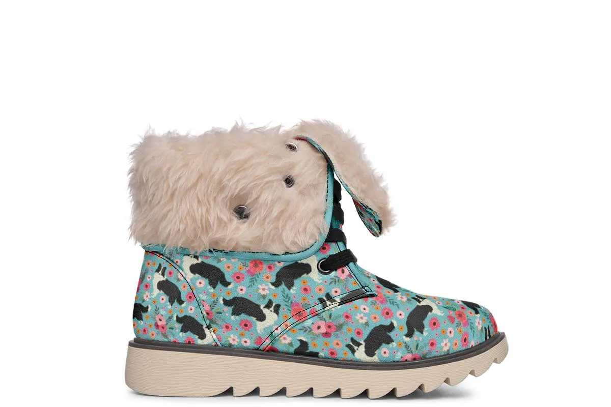 Border Collie Flower Polar Vibe Boots