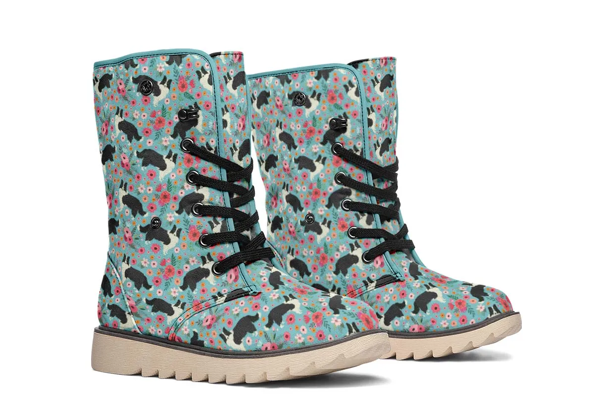 Border Collie Flower Polar Vibe Boots