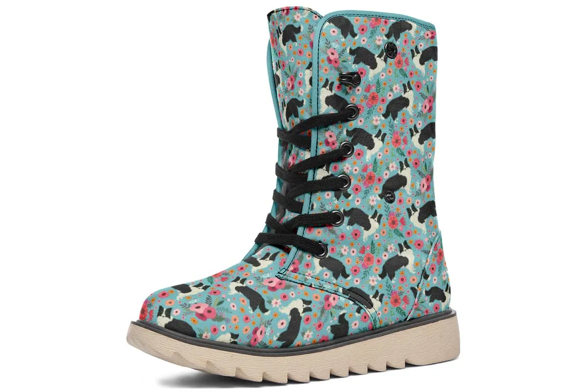 Border Collie Flower Polar Vibe Boots