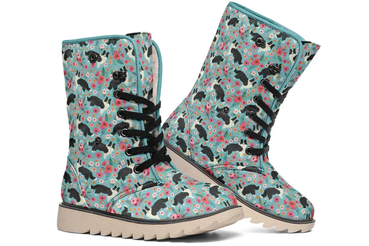 Border Collie Flower Polar Vibe Boots