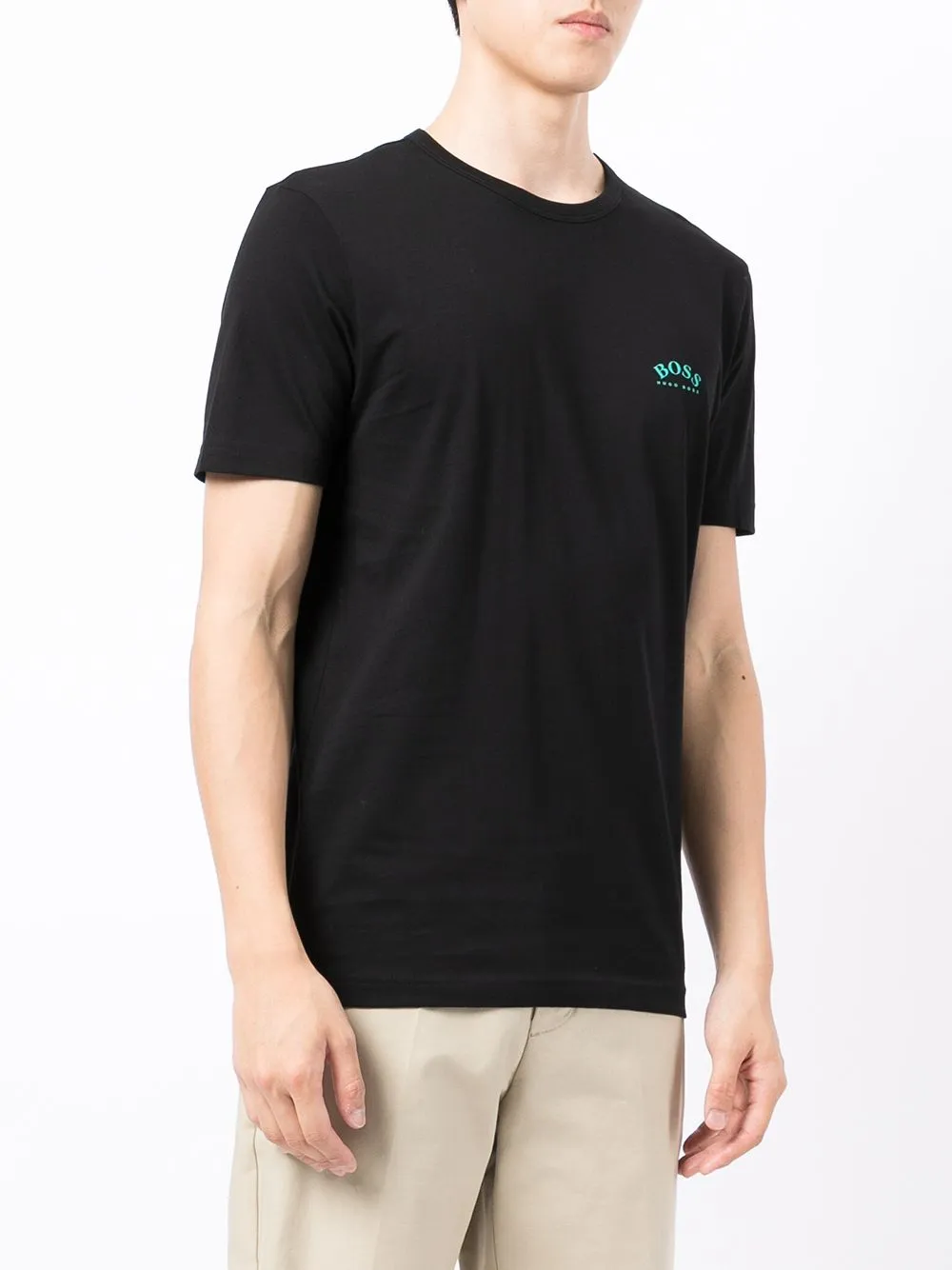 BOSS Curved Logo T-Shirt Black/Blue