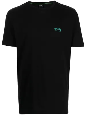 BOSS Curved Logo T-Shirt Black/Blue