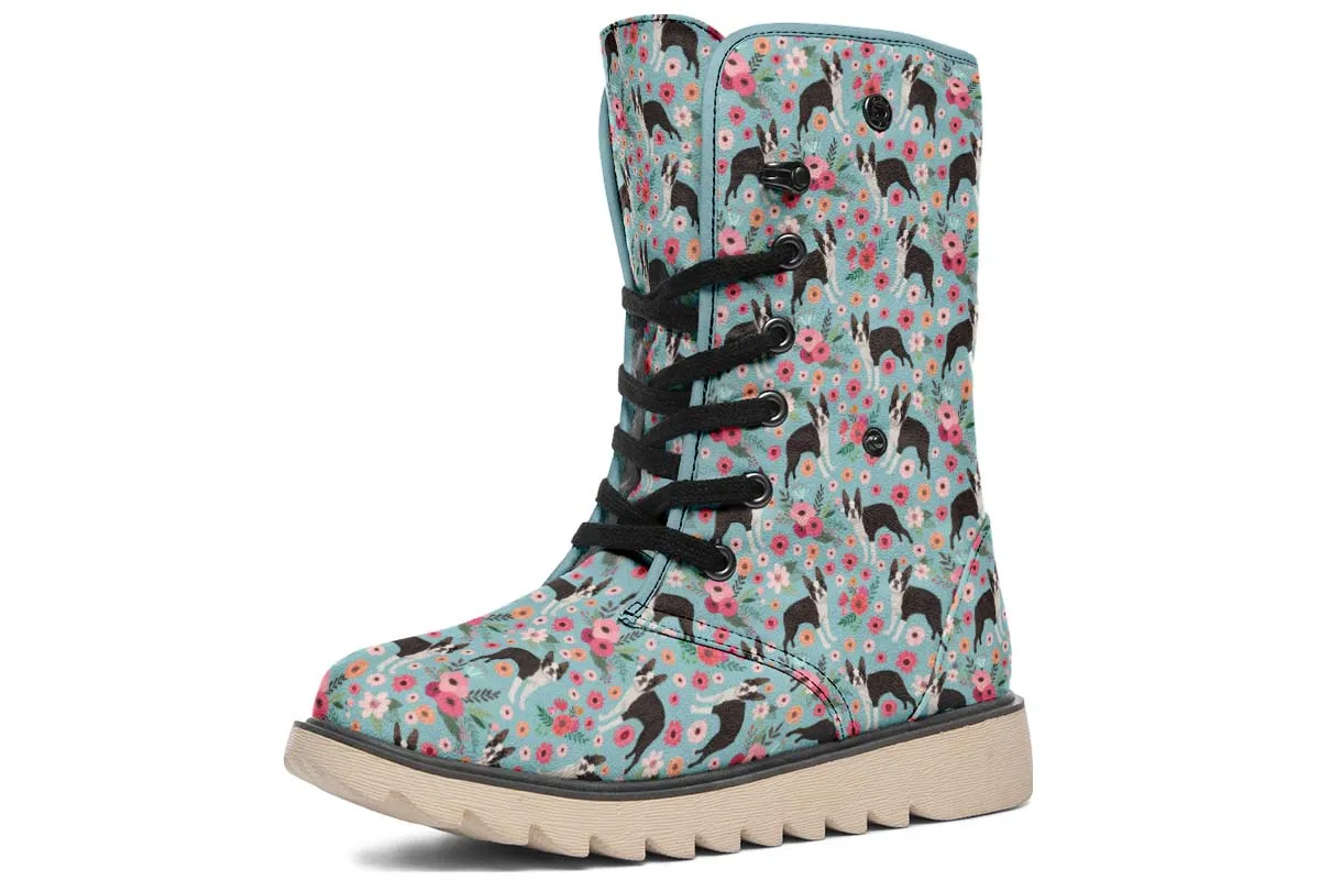 Boston Terrier Flower Polar Vibe Boots