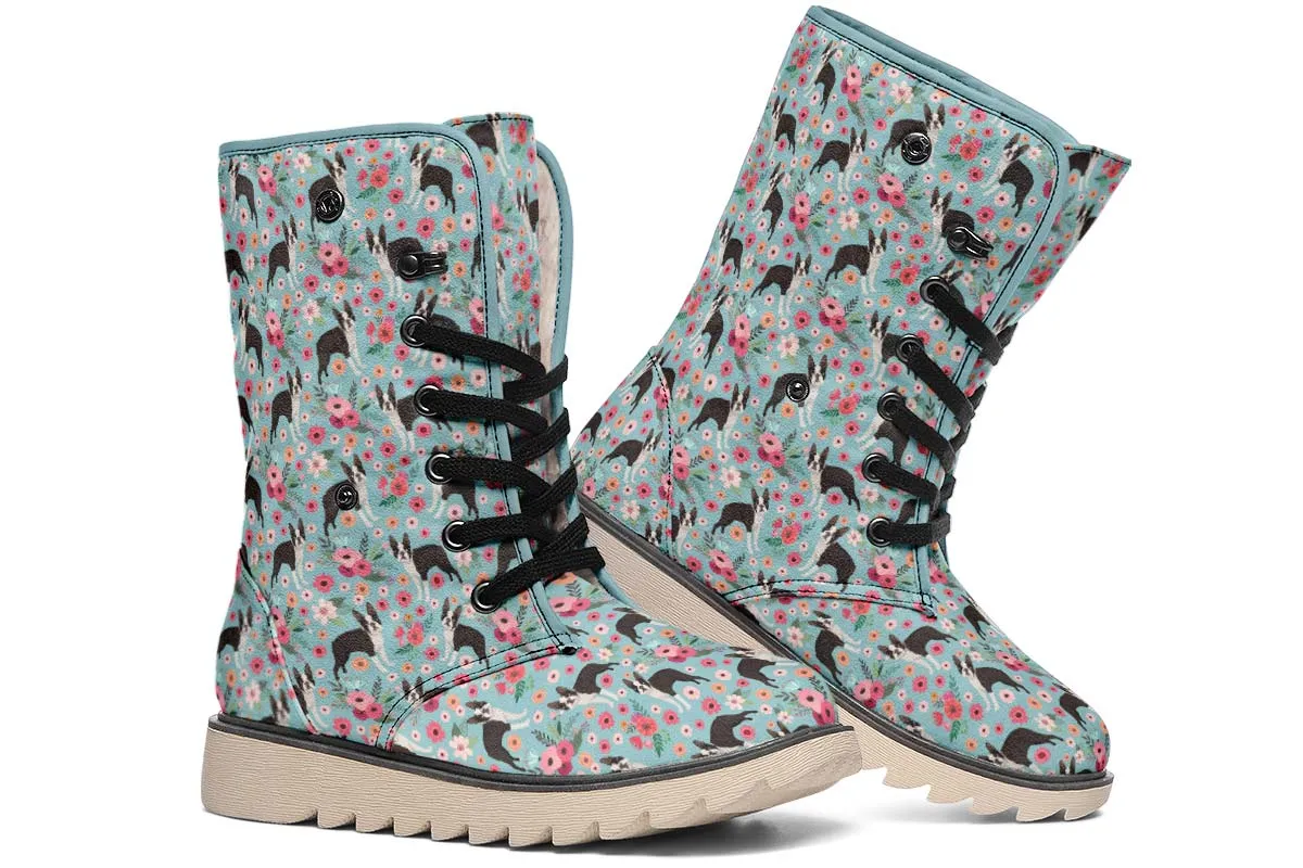 Boston Terrier Flower Polar Vibe Boots