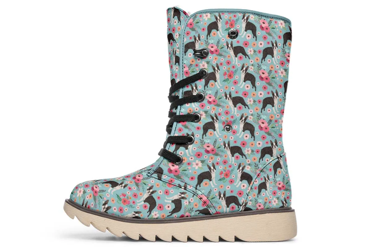 Boston Terrier Flower Polar Vibe Boots