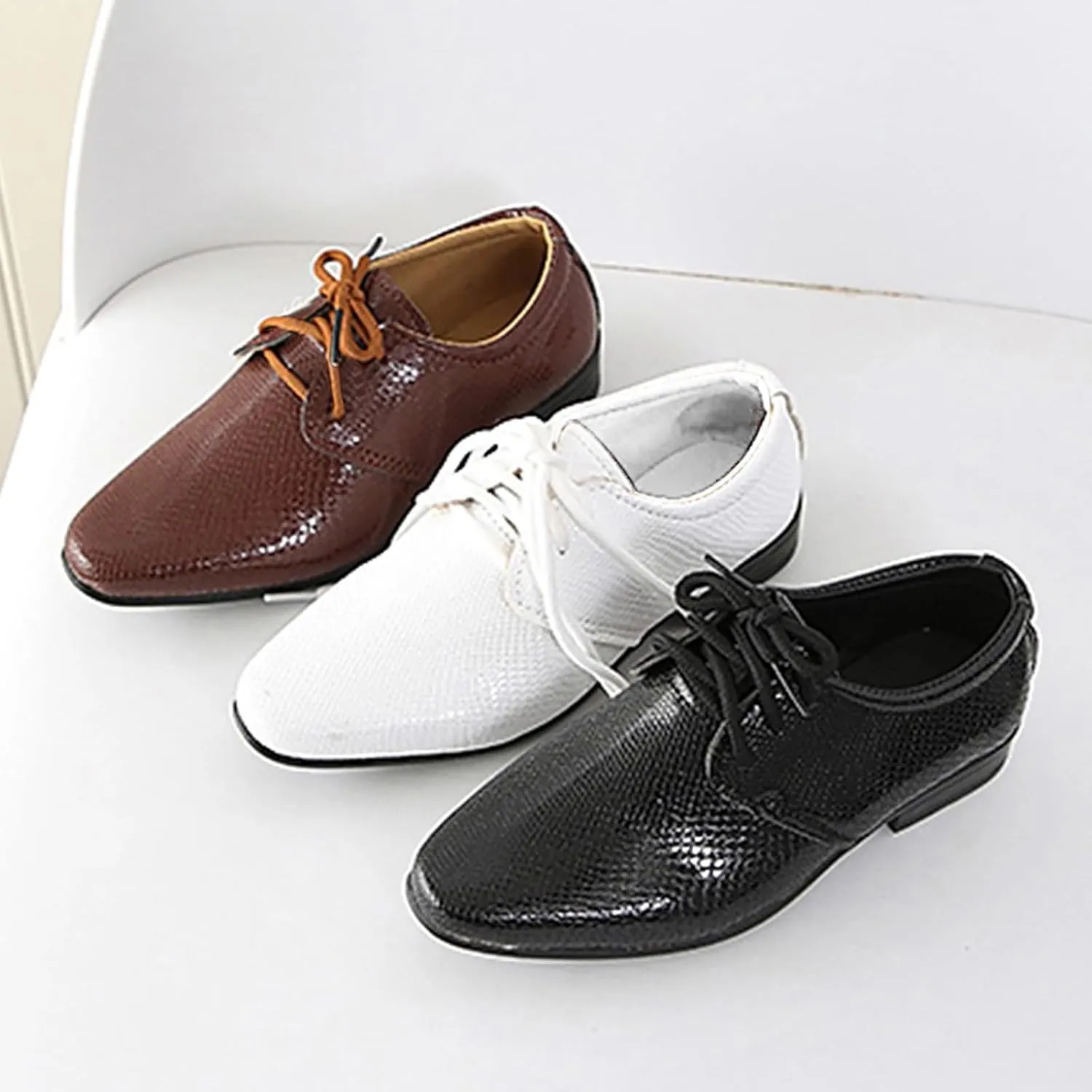 Children Kids xford Shoes Girls Boys Leather Dress Shoes Student School niform Lace-Up Shoes Loafer lats