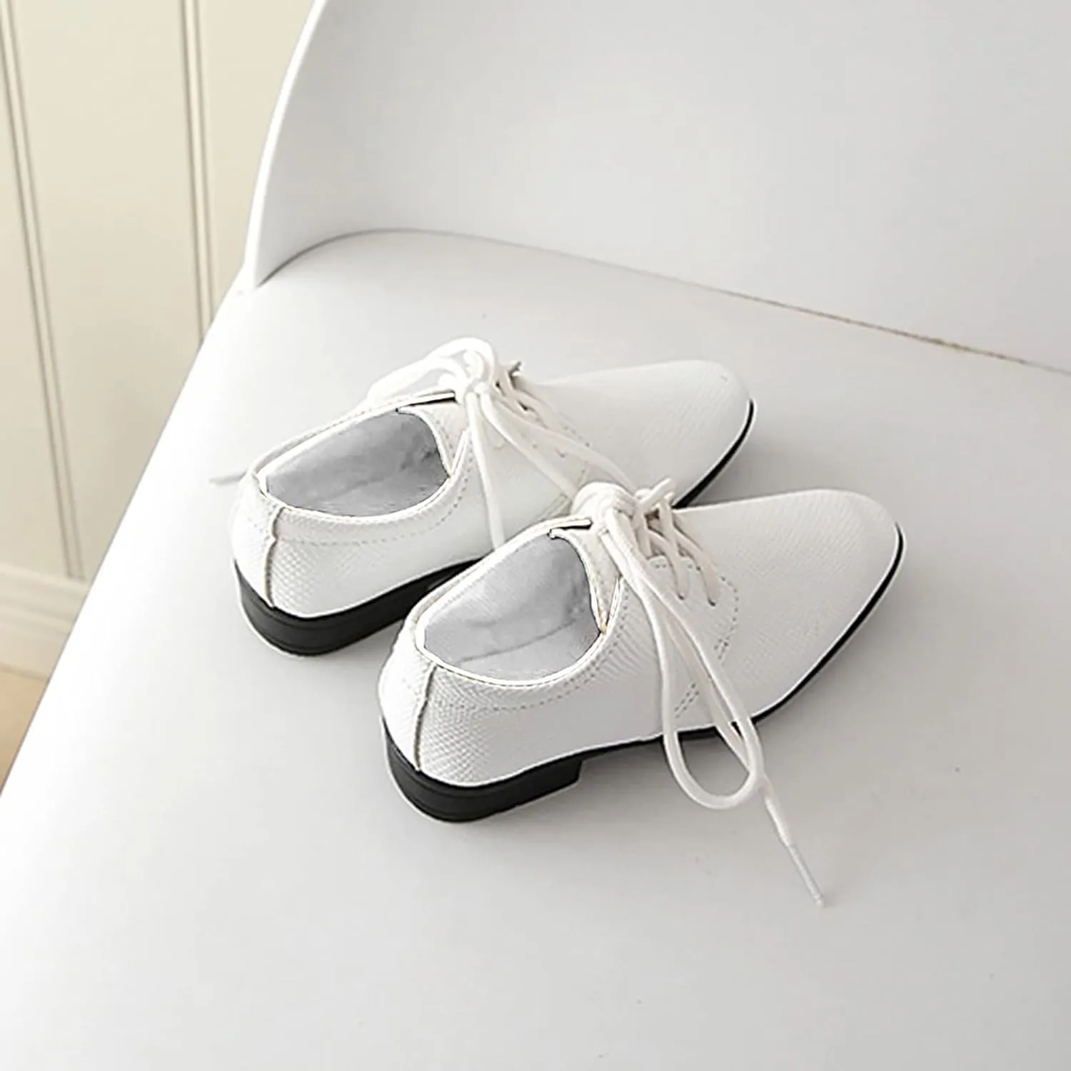 Children Kids xford Shoes Girls Boys Leather Dress Shoes Student School niform Lace-Up Shoes Loafer lats