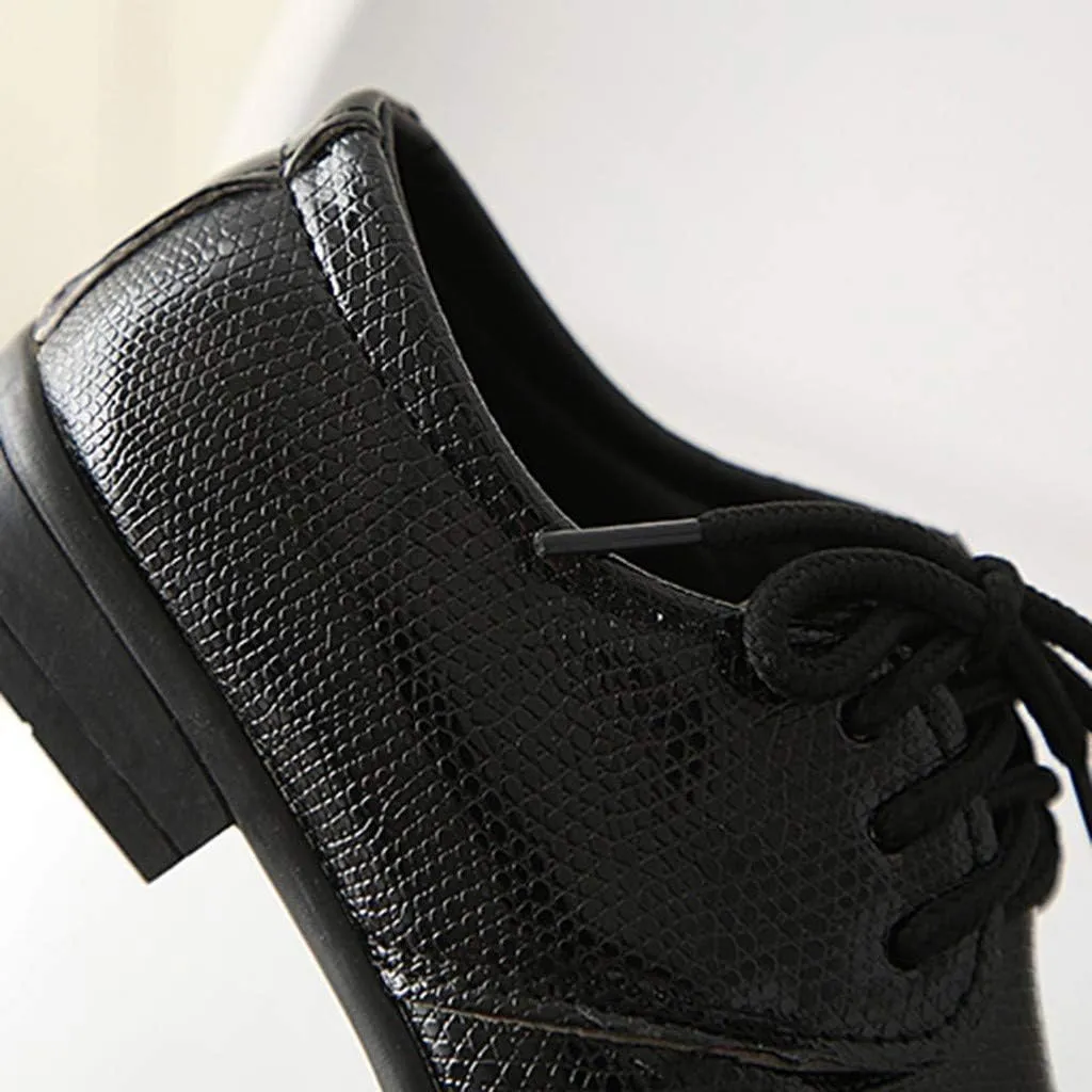 Children Kids xford Shoes Girls Boys Leather Dress Shoes Student School niform Lace-Up Shoes Loafer lats