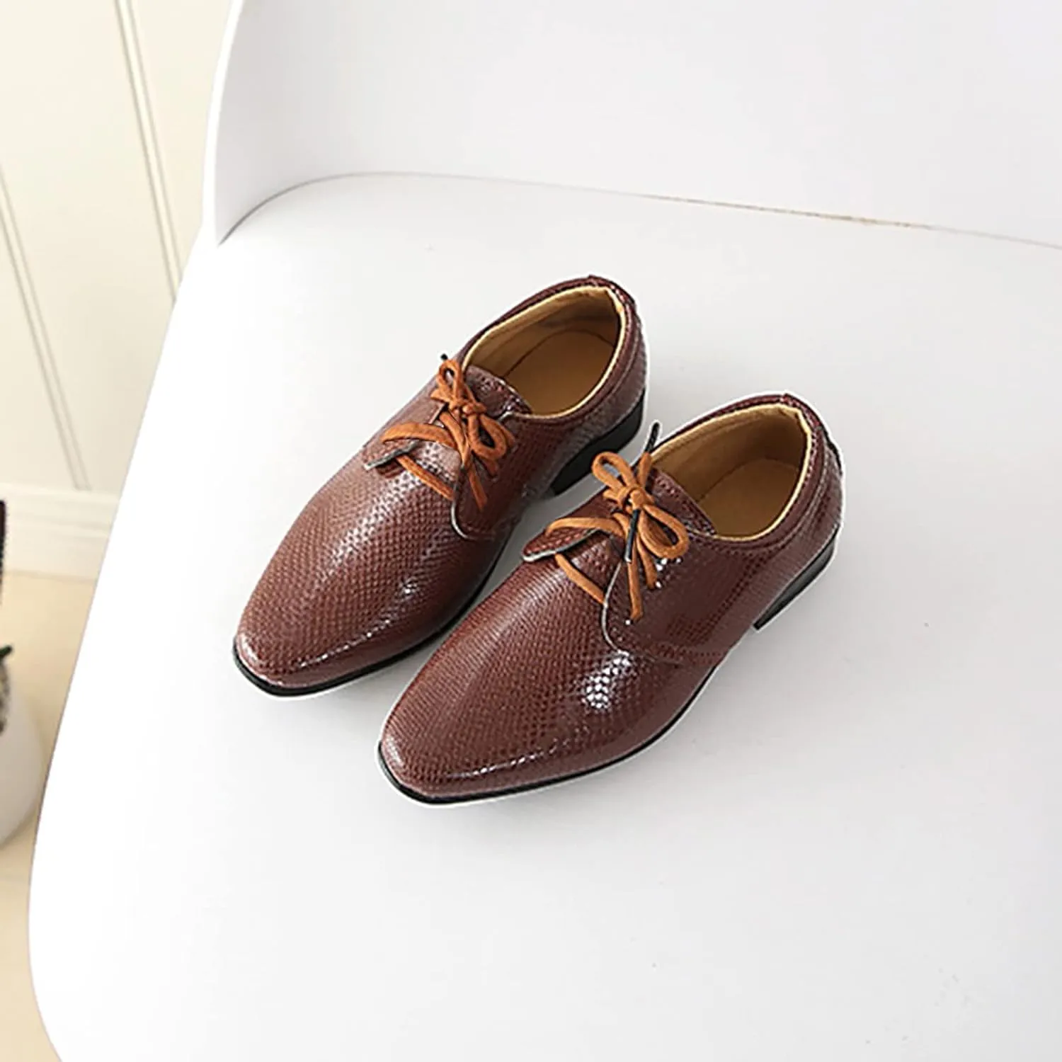 Children Kids xford Shoes Girls Boys Leather Dress Shoes Student School niform Lace-Up Shoes Loafer lats