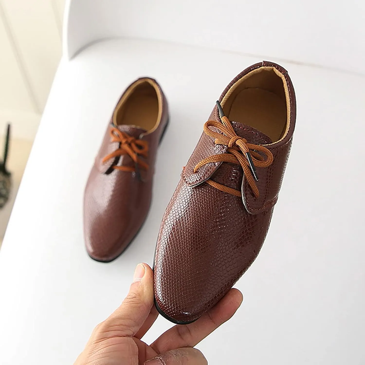 Children Kids xford Shoes Girls Boys Leather Dress Shoes Student School niform Lace-Up Shoes Loafer lats