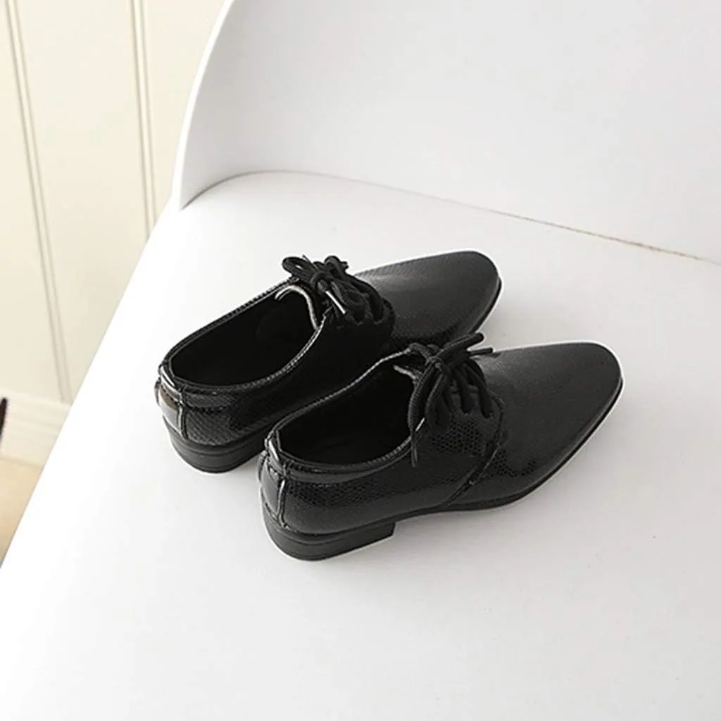 Children Kids xford Shoes Girls Boys Leather Dress Shoes Student School niform Lace-Up Shoes Loafer lats