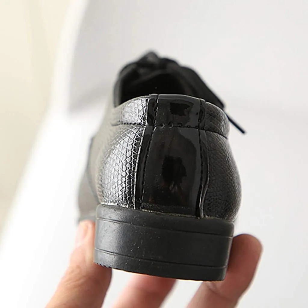 Children Kids xford Shoes Girls Boys Leather Dress Shoes Student School niform Lace-Up Shoes Loafer lats
