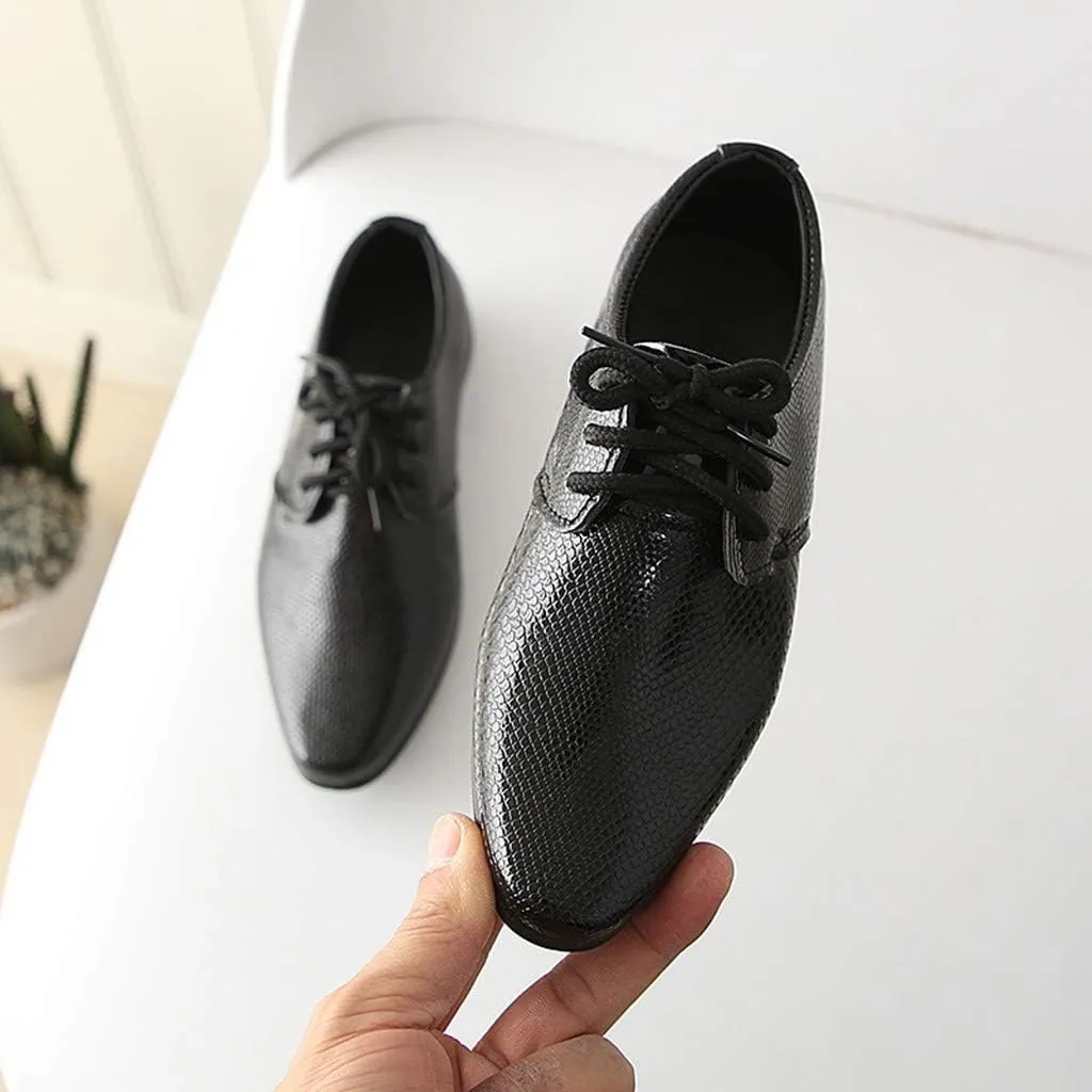 Children Kids xford Shoes Girls Boys Leather Dress Shoes Student School niform Lace-Up Shoes Loafer lats