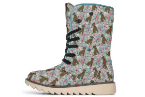 Chocolate Labrador Flower Polar Vibe Boots
