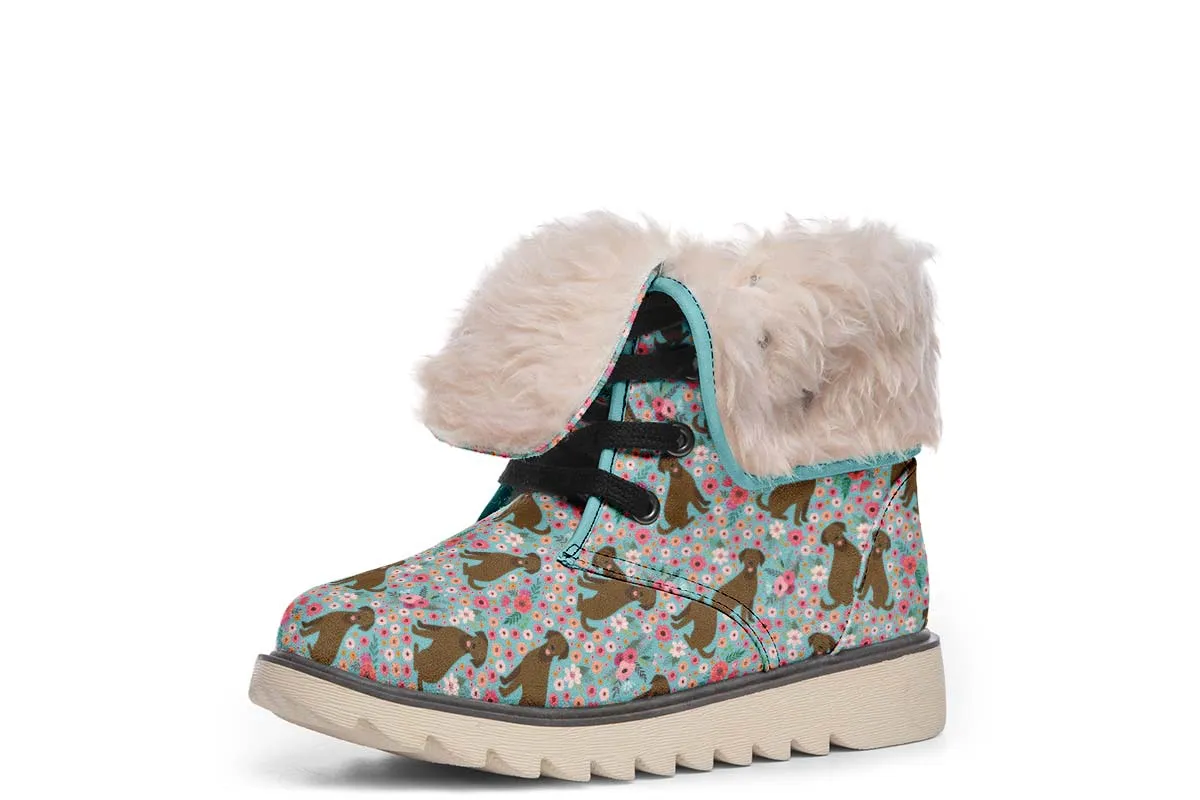 Chocolate Labrador Flower Polar Vibe Boots