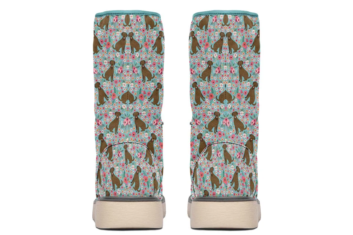 Chocolate Labrador Flower Polar Vibe Boots