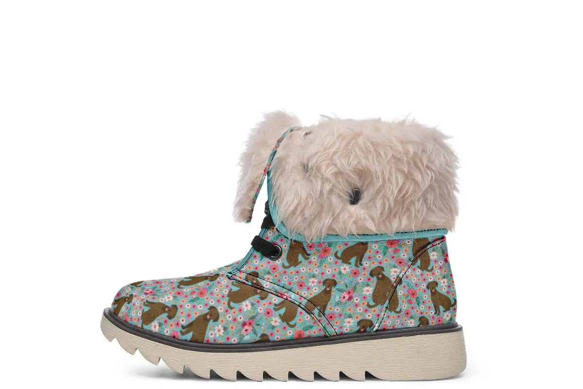 Chocolate Labrador Flower Polar Vibe Boots