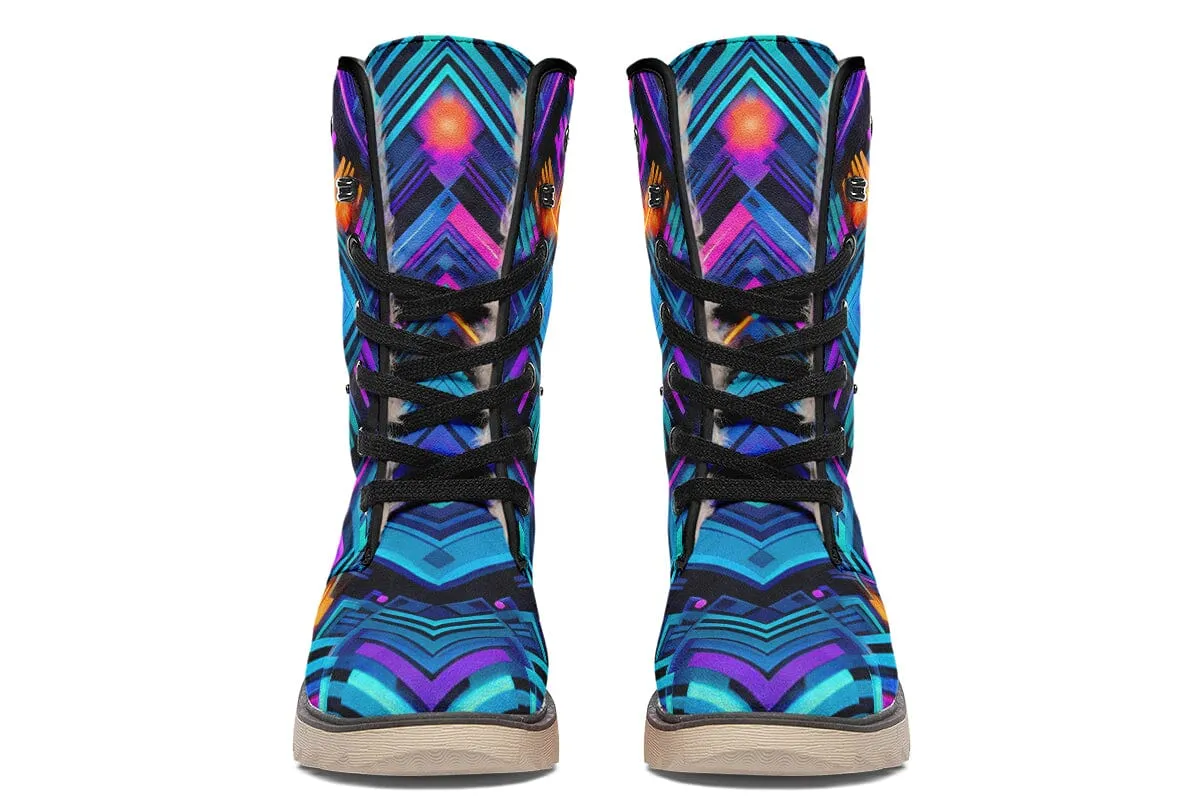 Cyan Convergence Moon Boots