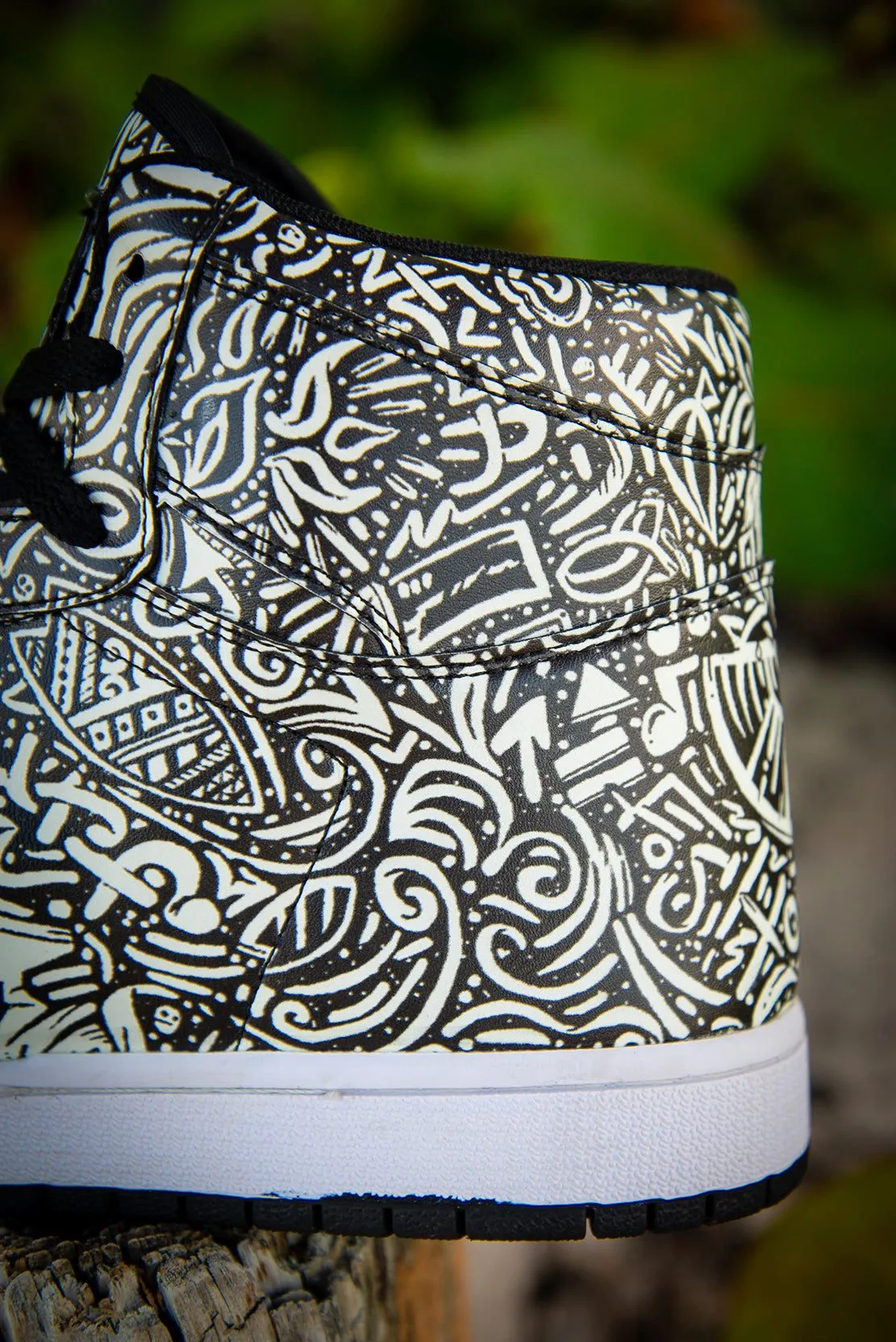 Devious Doodle Pattern Old School Mens High Top Sneakers