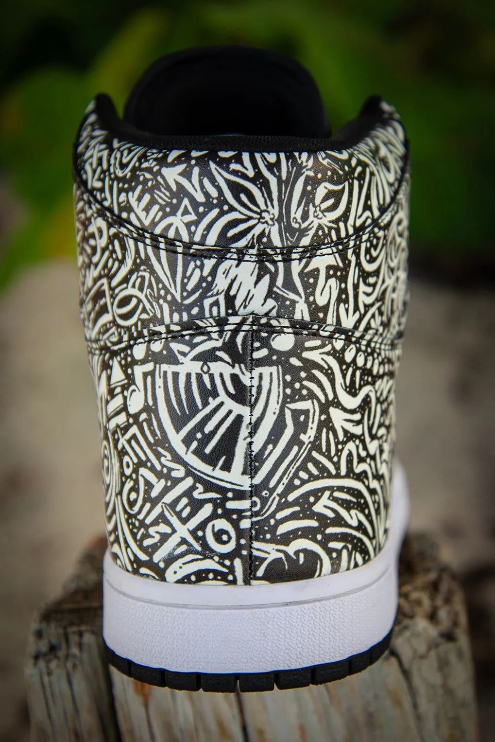 Devious Doodle Pattern Old School Mens High Top Sneakers
