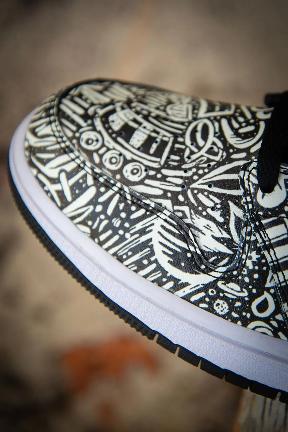 Devious Doodle Pattern Old School Mens High Top Sneakers
