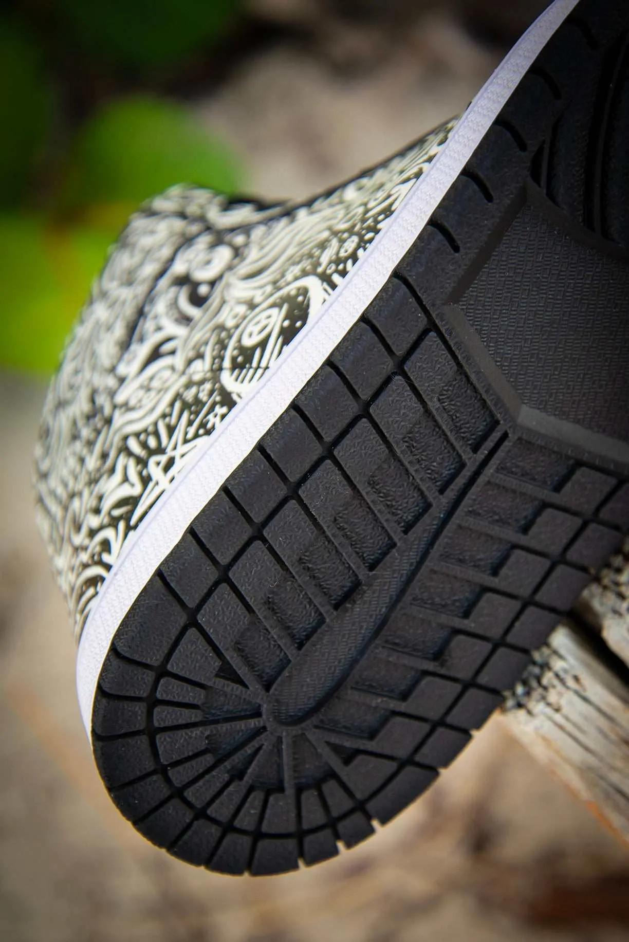 Devious Doodle Pattern Old School Mens High Top Sneakers