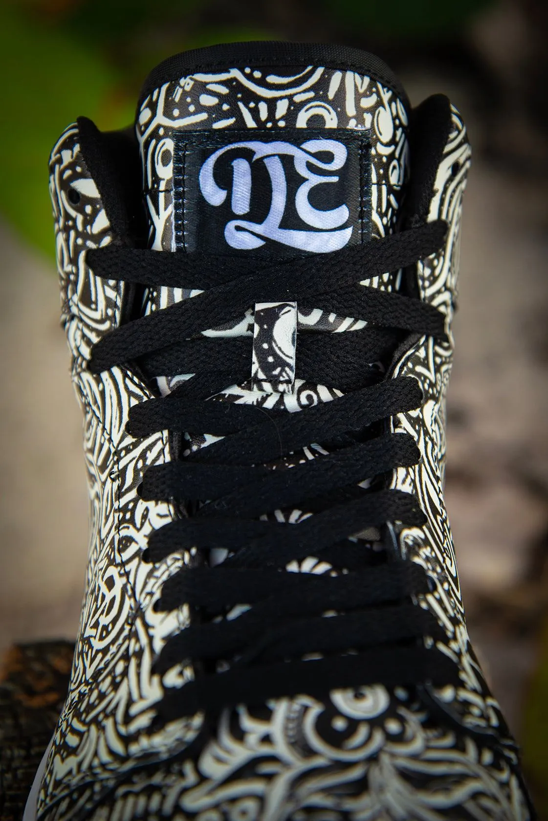 Devious Doodle Pattern Old School Mens High Top Sneakers