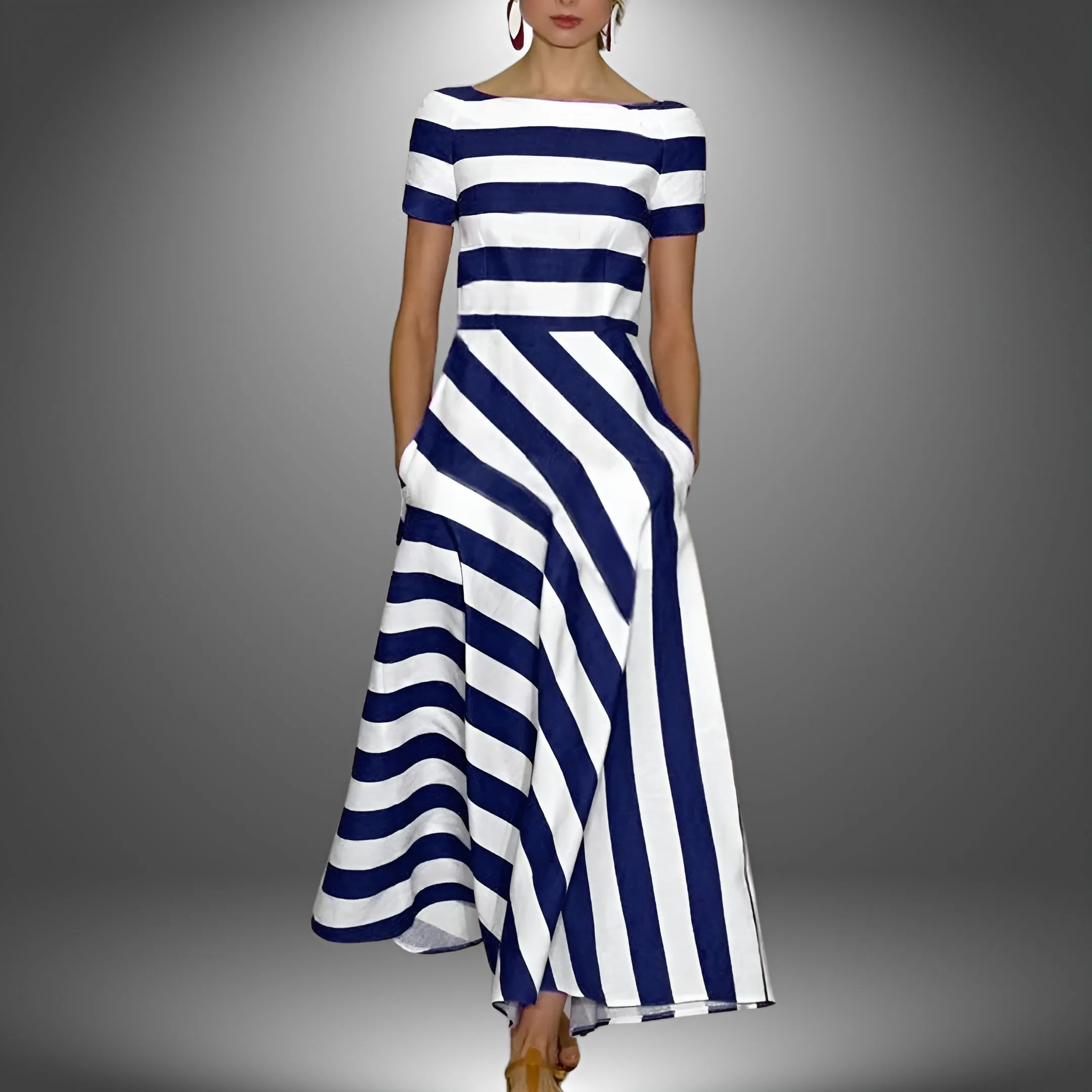 DIANE  Effortless Modern Stripe Dress
