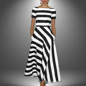 DIANE  Effortless Modern Stripe Dress