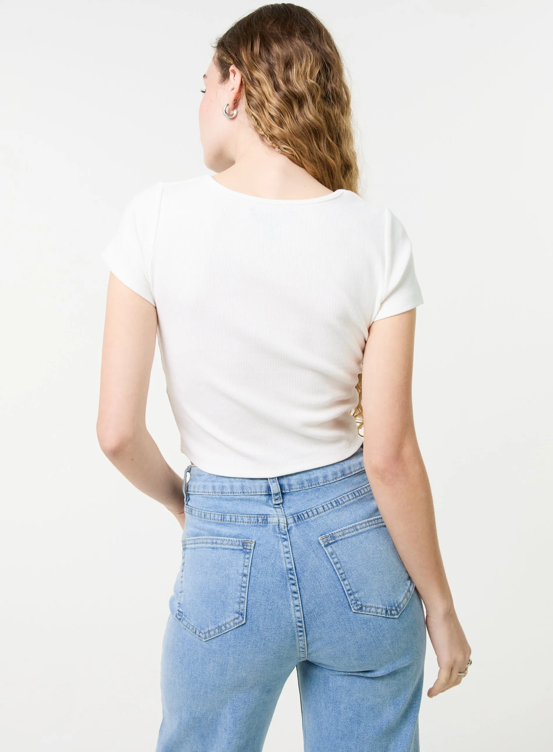 Embellished Wash Rib Top