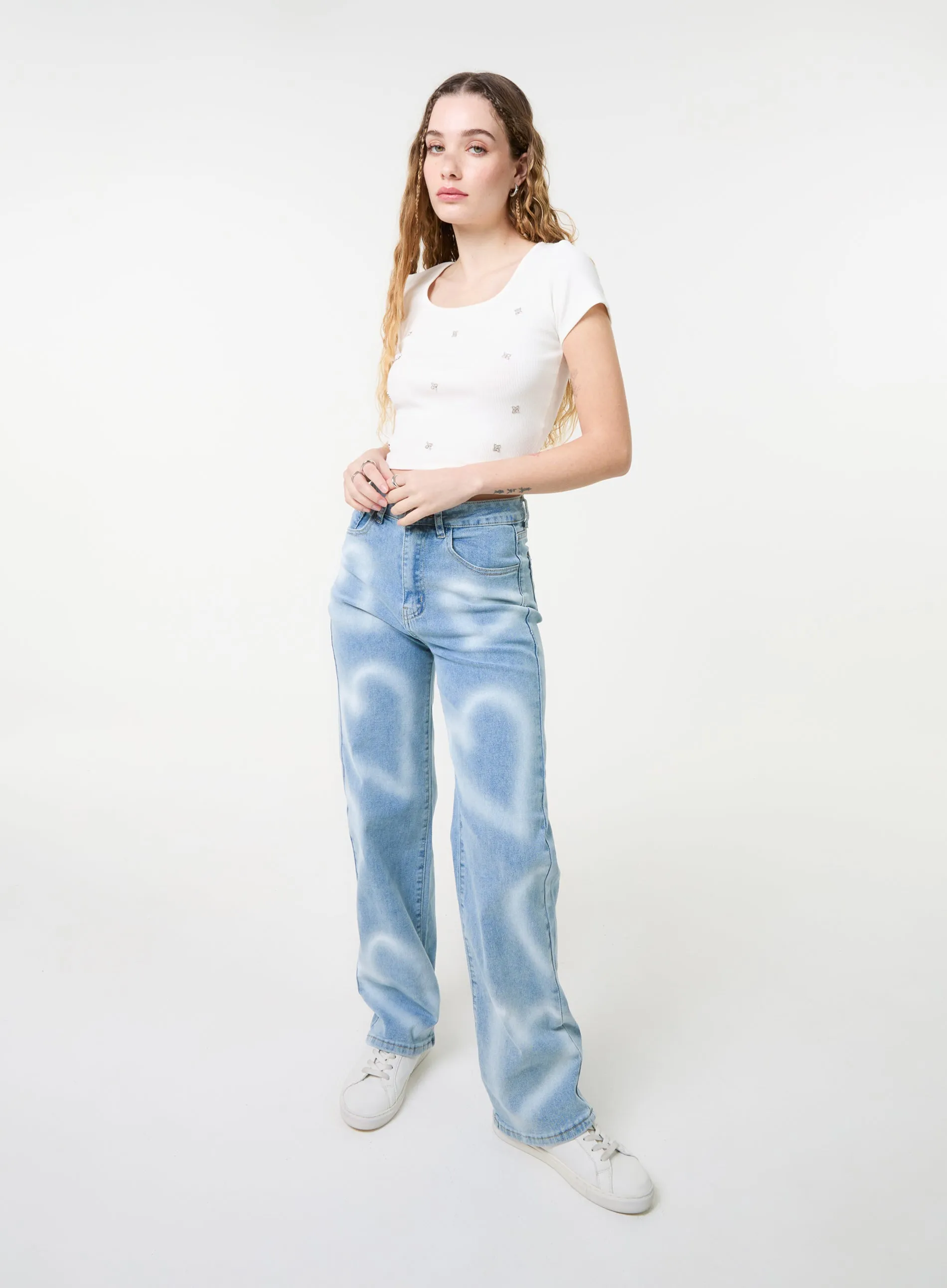 Embellished Wash Rib Top