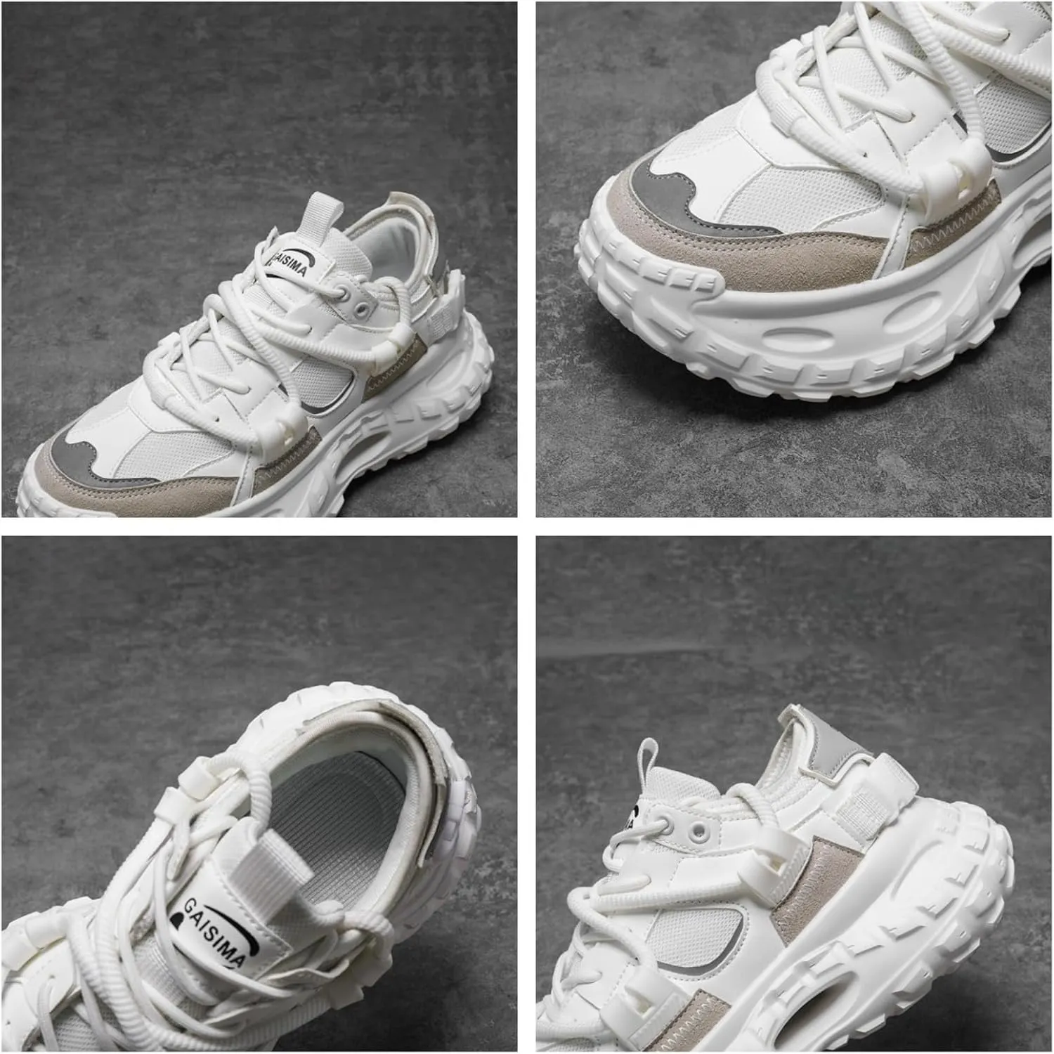Fashion Chunky Sneakers for Men Height-Increasing Platform Casual Dad Shoes Comfortable Wedge Walking Driving Daily Sport Sneakers