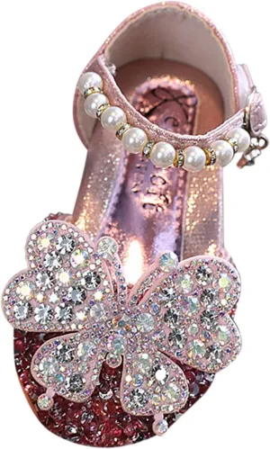 Fashion Spring and Summer Children Dance Shoes Girls Dress Show Princess Shoes Pearl Sequins Animal Size 5 Shoes Girls